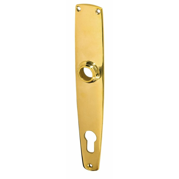 Langschild Messing Jugendstil klassische Form gold