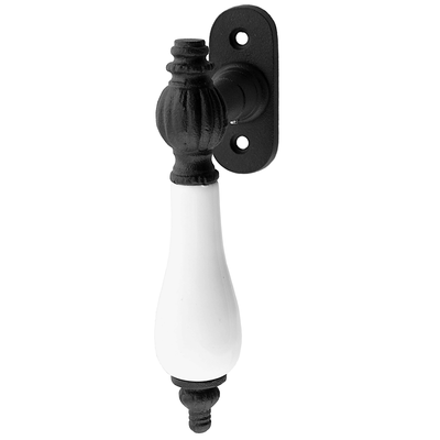 Schwarzer Fenstergriff Modell 1890 LC08 im Stil der Gr&uuml;nderzeit