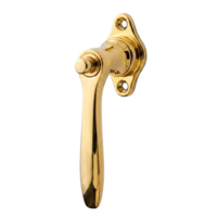 Halbolive mit Druckknopf Messing poliert Modell "Art Nouveau B"