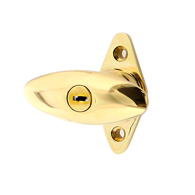 Fensterbeschlag aus Messing poliert, gold, elegantes Design..