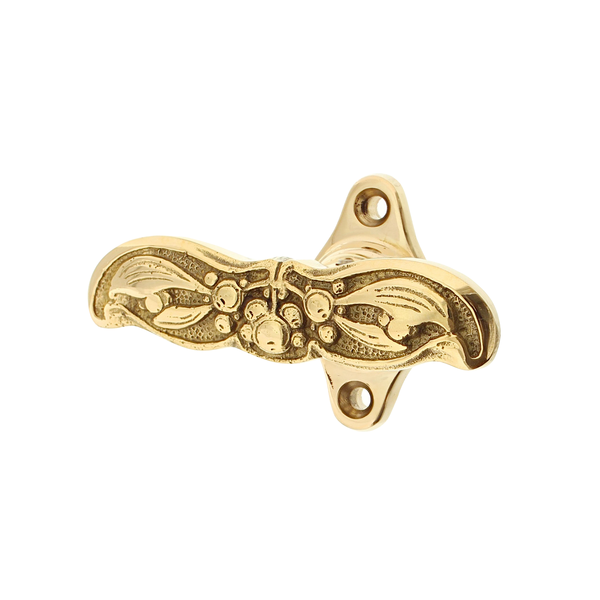 Fensterbeschlag Jugendstil aus Messing | florales Muster, gold