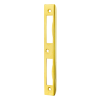 Winkelschließblech für Zimmertüren- links/rechts Messing poliert 170x20x8 mm