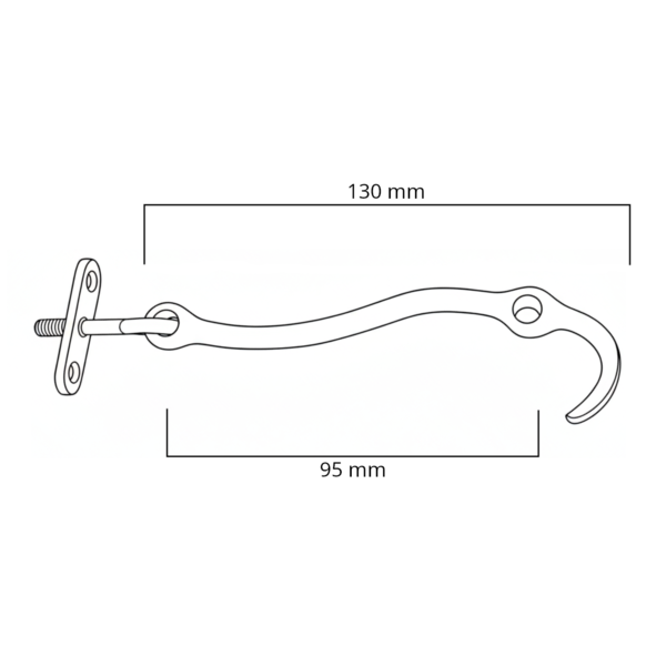 Sturmhaken mit Plattenöse- Maße