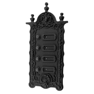historische Klingelplatte schwarz | Jugendstil | Klingelplatte mit Klingelkn&ouml;pfen | Antik Klingel MS9101