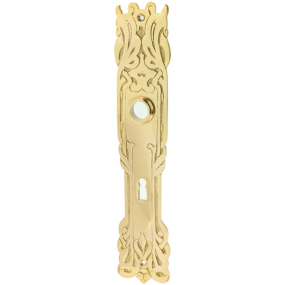 Langschild aus Messing Jugendstil geschwungene Form gro&szlig;