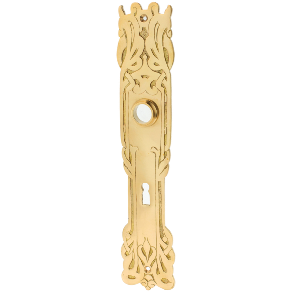 Langschild Jugendstil patiniert geschwungene Form gro&szlig;
