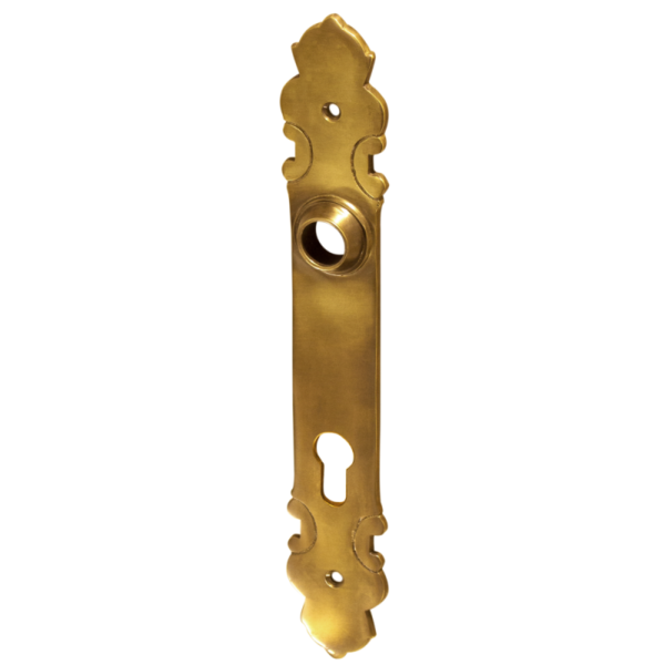 Langschild Gründerzeit patiniert schlanke Form in matt gold