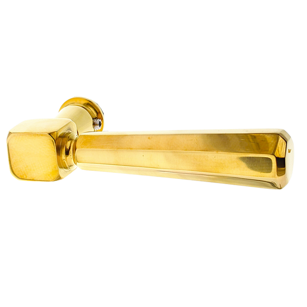 T&uuml;rklinke aus Messing poliert, gold, rustikale Form