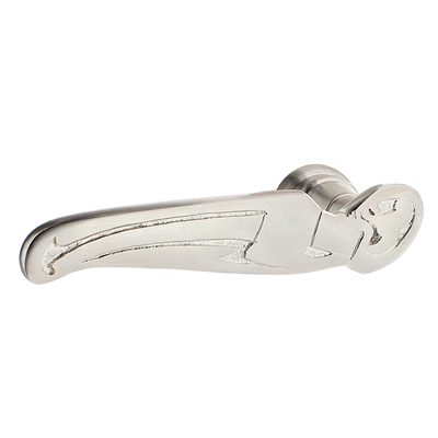 T&uuml;rdr&uuml;cker Jugendstil vernickelt, matt geb&uuml;rstet | ergonomische Form in silber