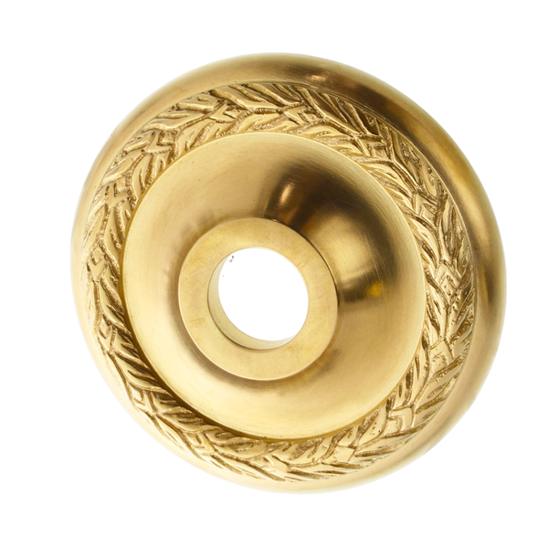 T&uuml;rdr&uuml;ckerrosette aus Messing patiniert, matt gold, au&szlig;ergew&ouml;hnliche Form..