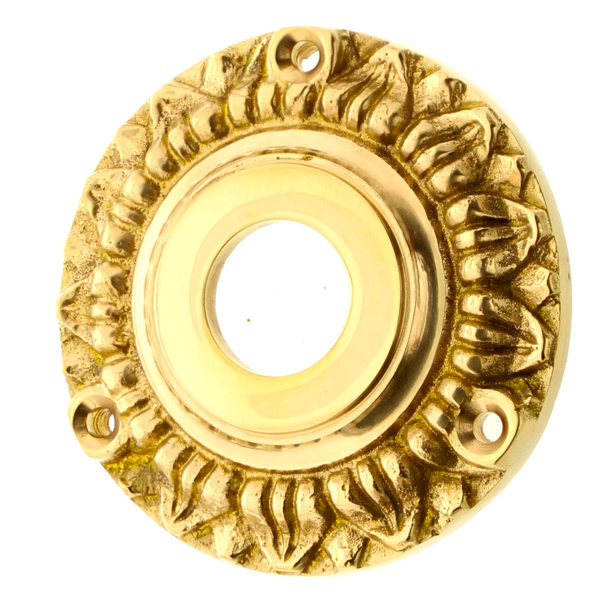 T&uuml;rdr&uuml;ckerrosette aus Messing Gr&uuml;nderzeit au&szlig;ergew&ouml;hnliche Form gold