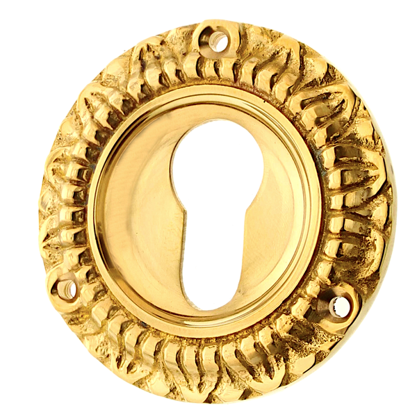 Zylinderrosette aus Messing Gr&uuml;nderzeit au&szlig;ergew&ouml;hnliche Form gold