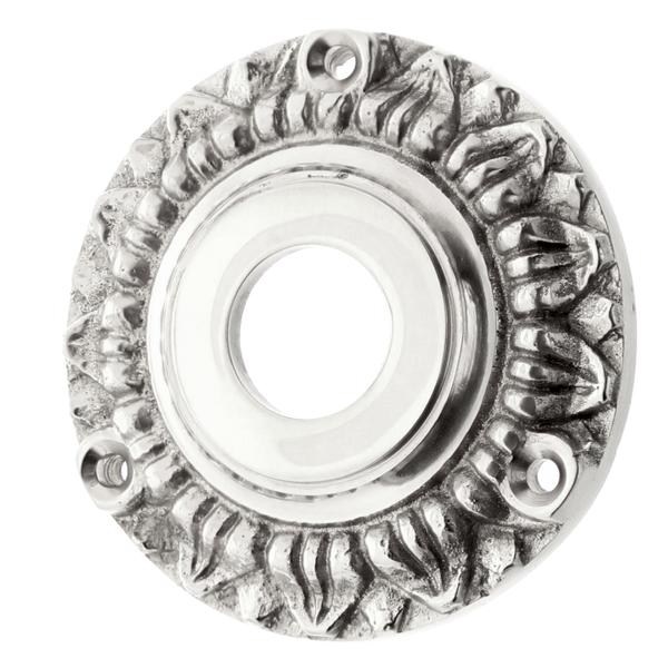 T&uuml;rdr&uuml;ckerrosette aus Messing Gr&uuml;nderzeit au&szlig;ergew&ouml;hnliche Form silber