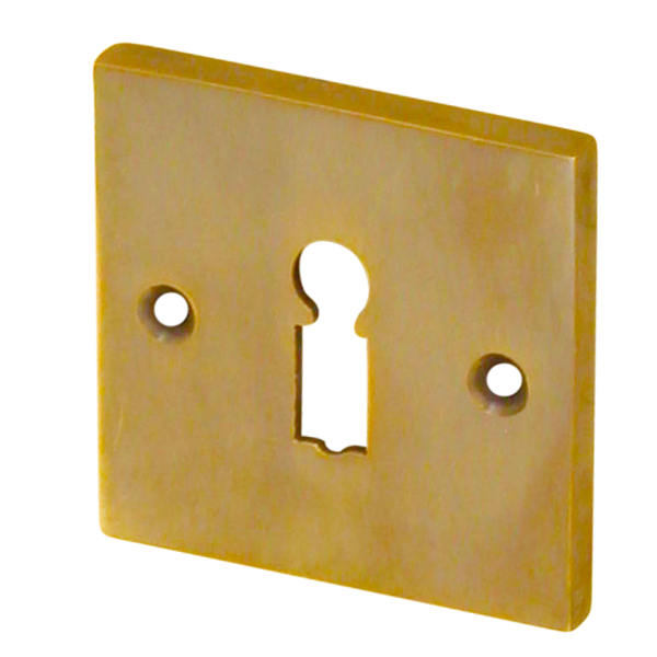 Schl&uuml;ssellochrosette aus Messing, Bauhaus Stil - klassische Form | matt gold