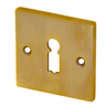 Schl&uuml;ssellochrosette aus Messing, Bauhaus Stil - klassische Form | matt gold