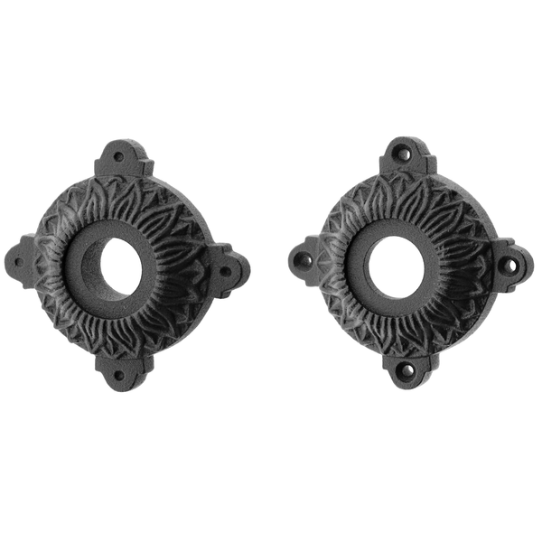 Antikes Rosetten Paar f&uuml;r T&uuml;rdr&uuml;cker MS4731H18-Set Messing schwarz                          