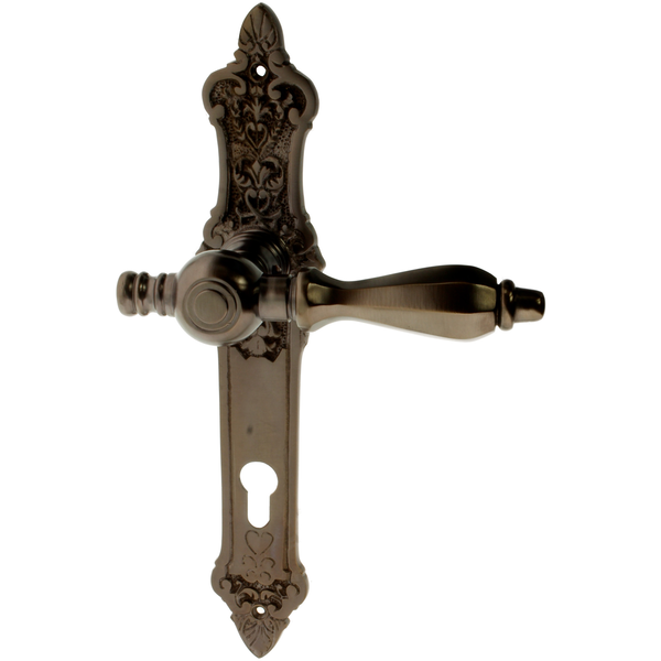 Wohnungstürgarnitur Frowin in Messing, antik