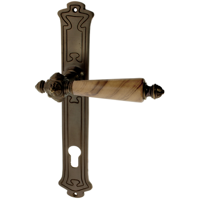 Wohnungstürgarnitur Müritzsee in Messing, antik
