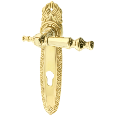 Wohnungstürgarnitur Zellersee in Messing, poliert