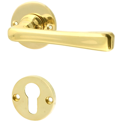 Türbeschlag aus Messing Bauhaus Stil runde Form gold