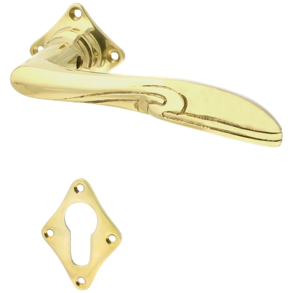 Wohnungstürbeschlag aus Messing - Jugendstil - schlichtes Design
