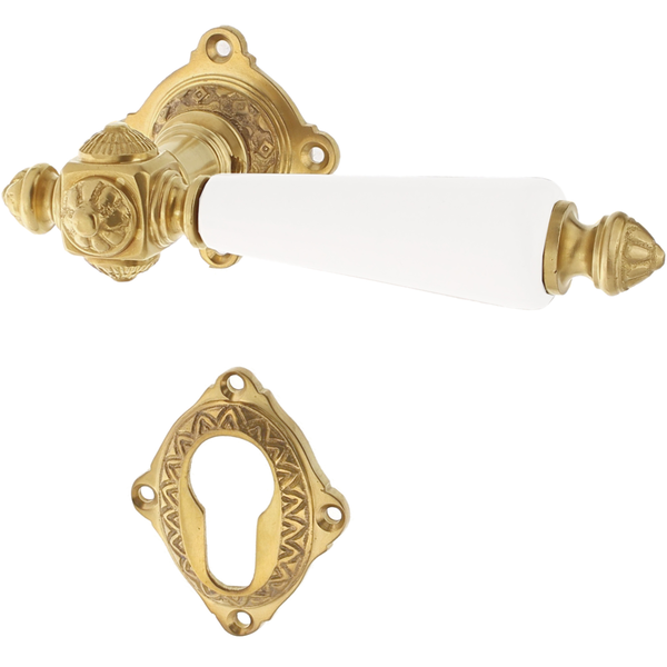 Wohnungstürgarnitur Bergunde in Messing, patiniert