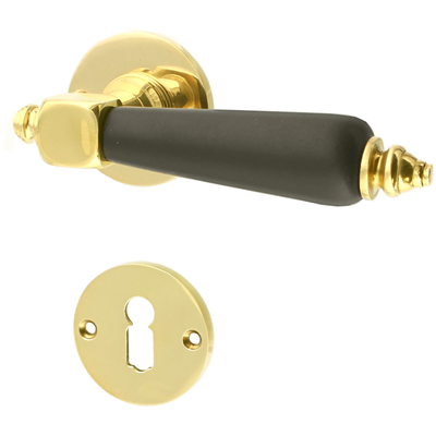 Messing Zimmertürbeschlag poliert in gold Bauhaus Stil