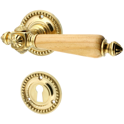 Gründerzeit Zimmertürbeschlag aus Messing - ergonomische Form - gold