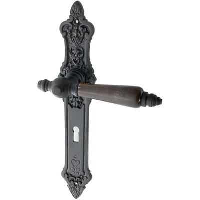 Zimmertürbeschlag schwarz aus Gusseisen authentisch elegantes Design