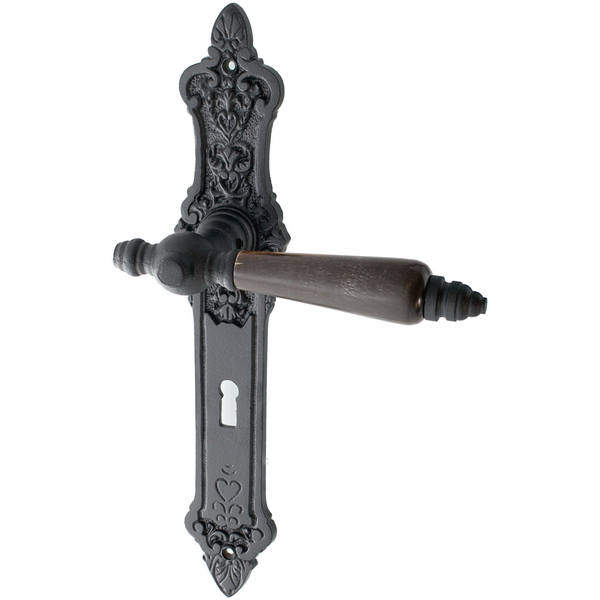 Zimmertürbeschlag schwarz aus Gusseisen authentisch elegantes Design