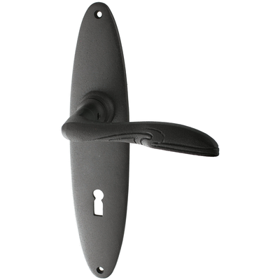 Art Deco Zimmertürbeschlag aus Gusseisen - ergonomische Form - authentisch