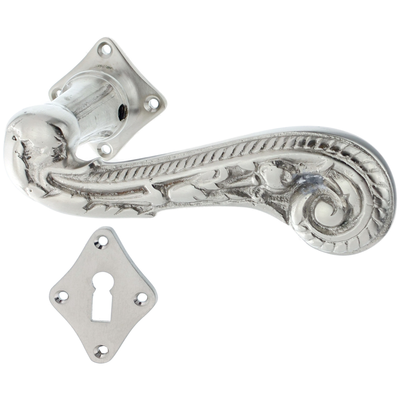 Zimmertürbeschlag aus Messing - Jugendstil - organische Form | silber