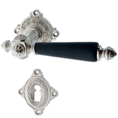 Türbeschlag Jugendstil aus Messing ergonomische Form silber matt