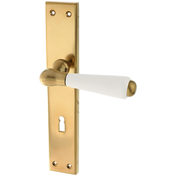 Zimmertürbeschlag aus Messing patiniert matt gold schlichtes Design