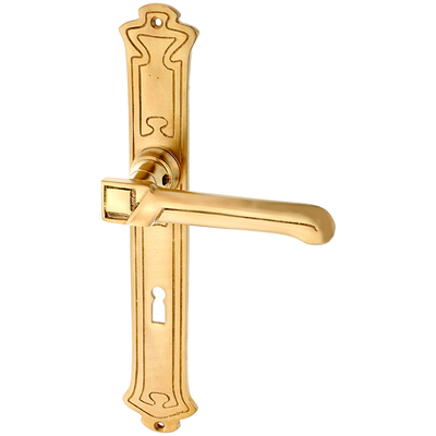 Türbeschlag aus Messing, Jugendstil - verziertes Muster | matt gold