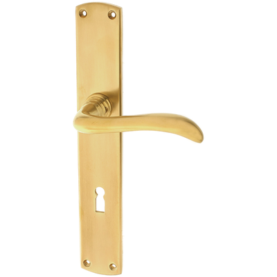 Türbeschlag Alpenländisch aus Messing | schlichtes Design, matt gold