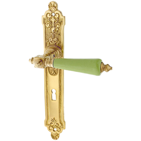 Gründerzeit Zimmertürbeschlag aus Messing - zeitloses Design - matt gold