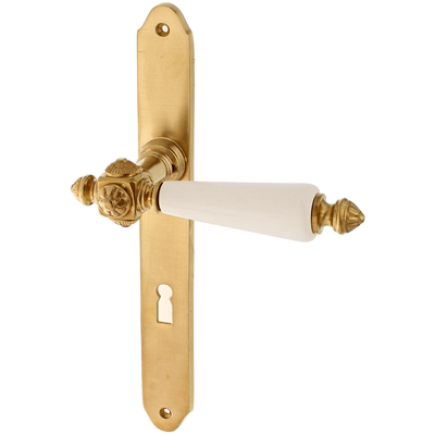 Zimmertürbeschlag aus Messing patiniert matt gold schlichtes Design