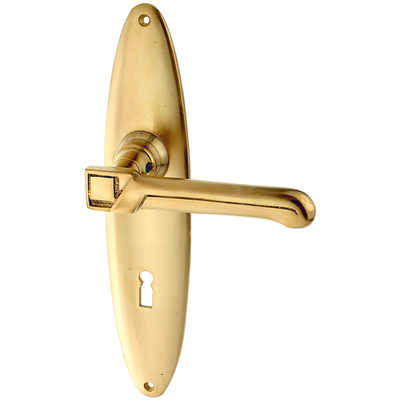 Zimmertürbeschlag aus Messing - Art Deco - markante Form