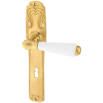 Türbeschlag aus Messing patiniert, matt gold, klassische Form
