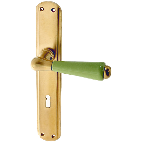 Zimmertürbeschlag aus Messing - zeitloses Design - matt gold