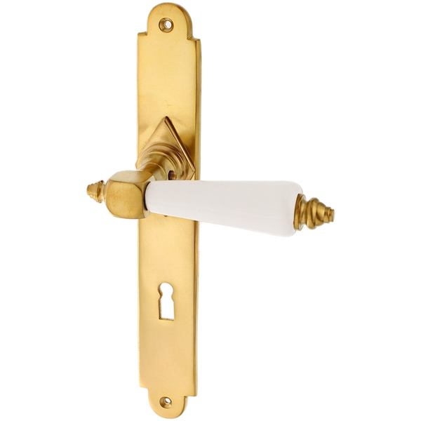Türbeschlag Alpenländisch aus Messing | ergonomische Form, matt gold