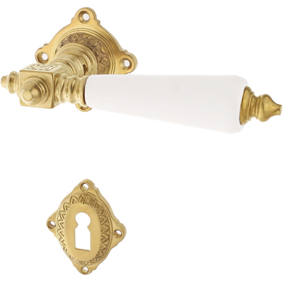 Zimmertürbeschlag Gründerzeit patiniert | elegantes Design in matt gold