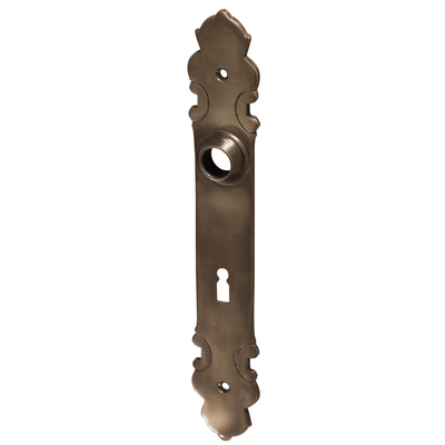 Innent&uuml;rlangschild, antik, aus dunkel patiniertem Messing