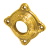 Drückerlochrosette Messing Gründerzeit elegantes Design gold