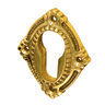Schl&uuml;ssellochrosette Messing poliert gold rautenf&ouml;rmiges Design