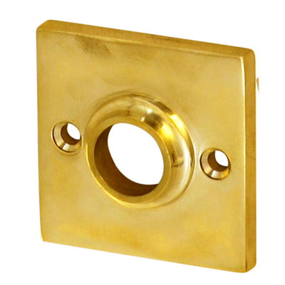 Messing Rosette f&uuml;r Dr&uuml;cker poliert schlichtes Design gold